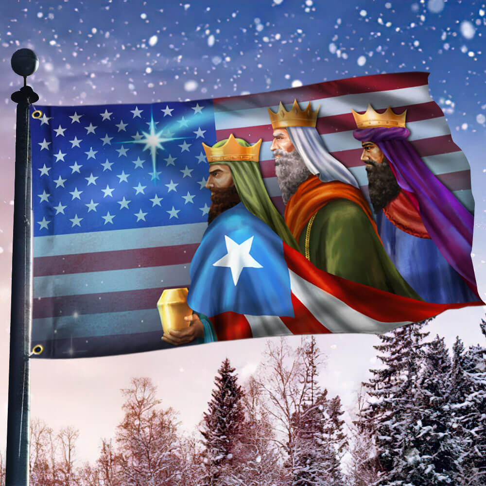 Three Kings Three Wise Men Nativity Of Jesus Puerto Rico Us Christmas Grommet Flag Christmas 2025