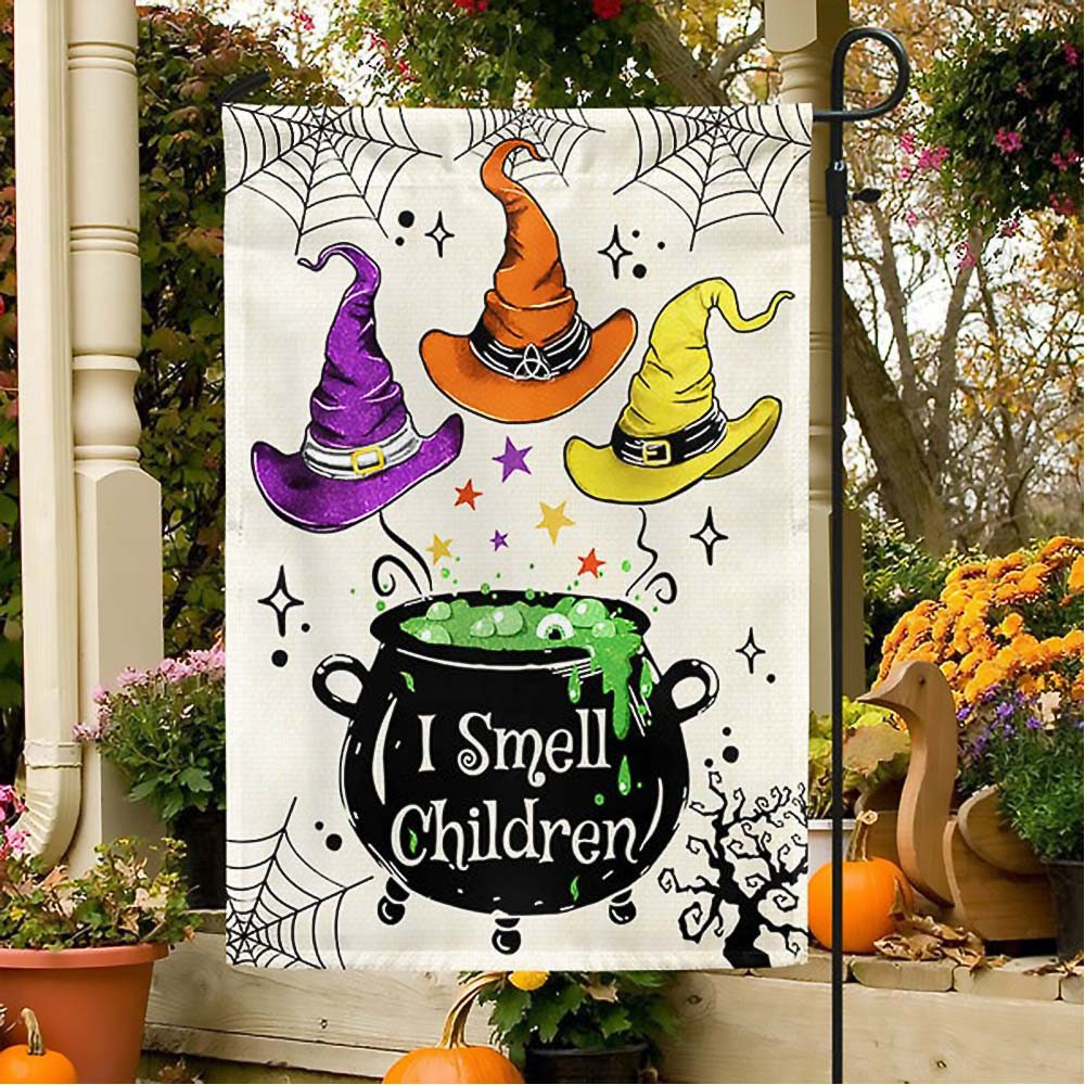 Three Witches Halloween I Smell Children Flag Best Gift For Friends and Family on Halloween Day
