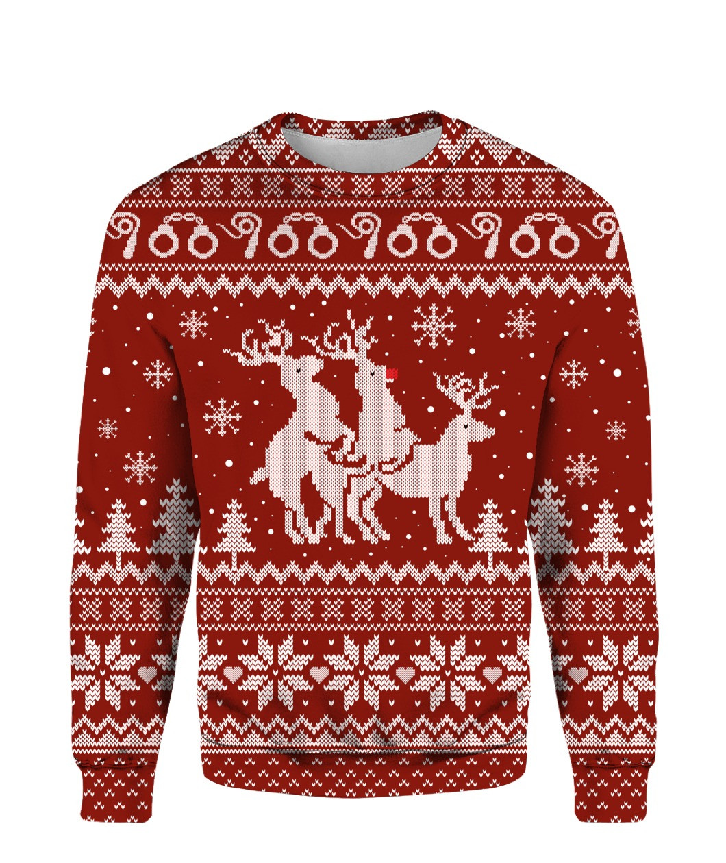 Threesome Reindeer Ugly Christmas Sweater Lovely Merch Gift for Cozy Winter Nights