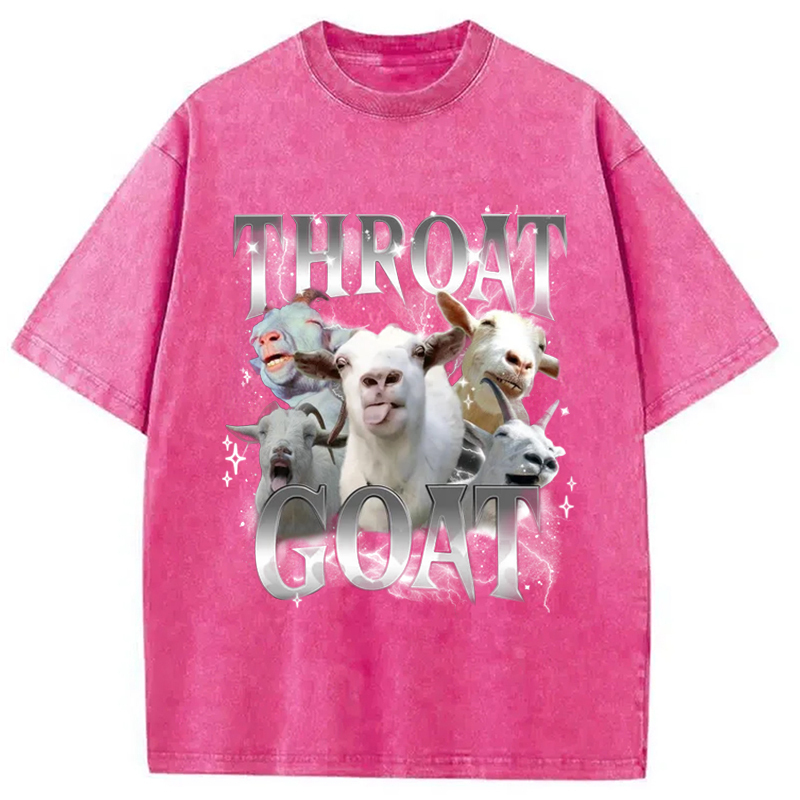 Throat Goat Funny Meme Washed T-Shirt Trendy Everyday Casual Outfit Gifts For Him Throat Goat Funny Meme Washed T-Shirt Trendy Everyday Casual Outfit Gifts For Him