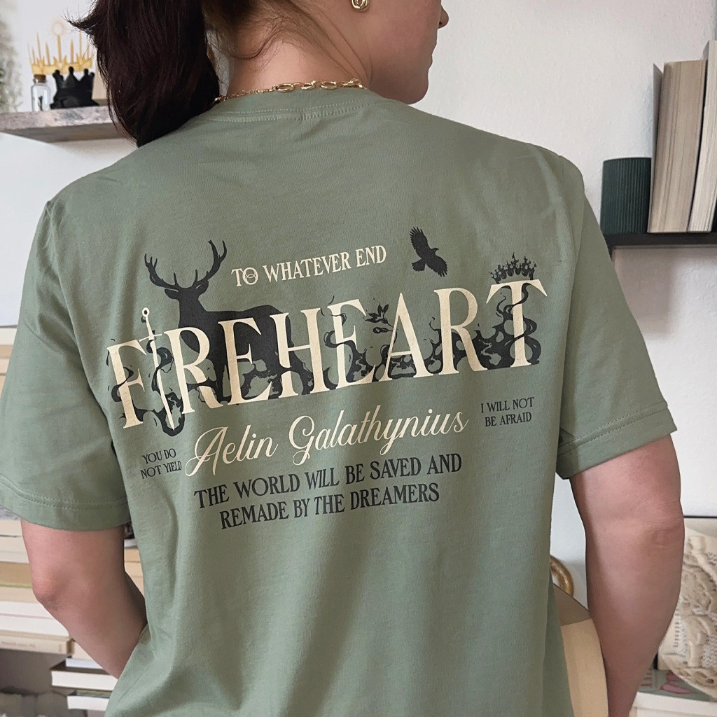 Throne Of Glass Merch Fireheart T-Shirt Book Lovers Gifts For Sisters