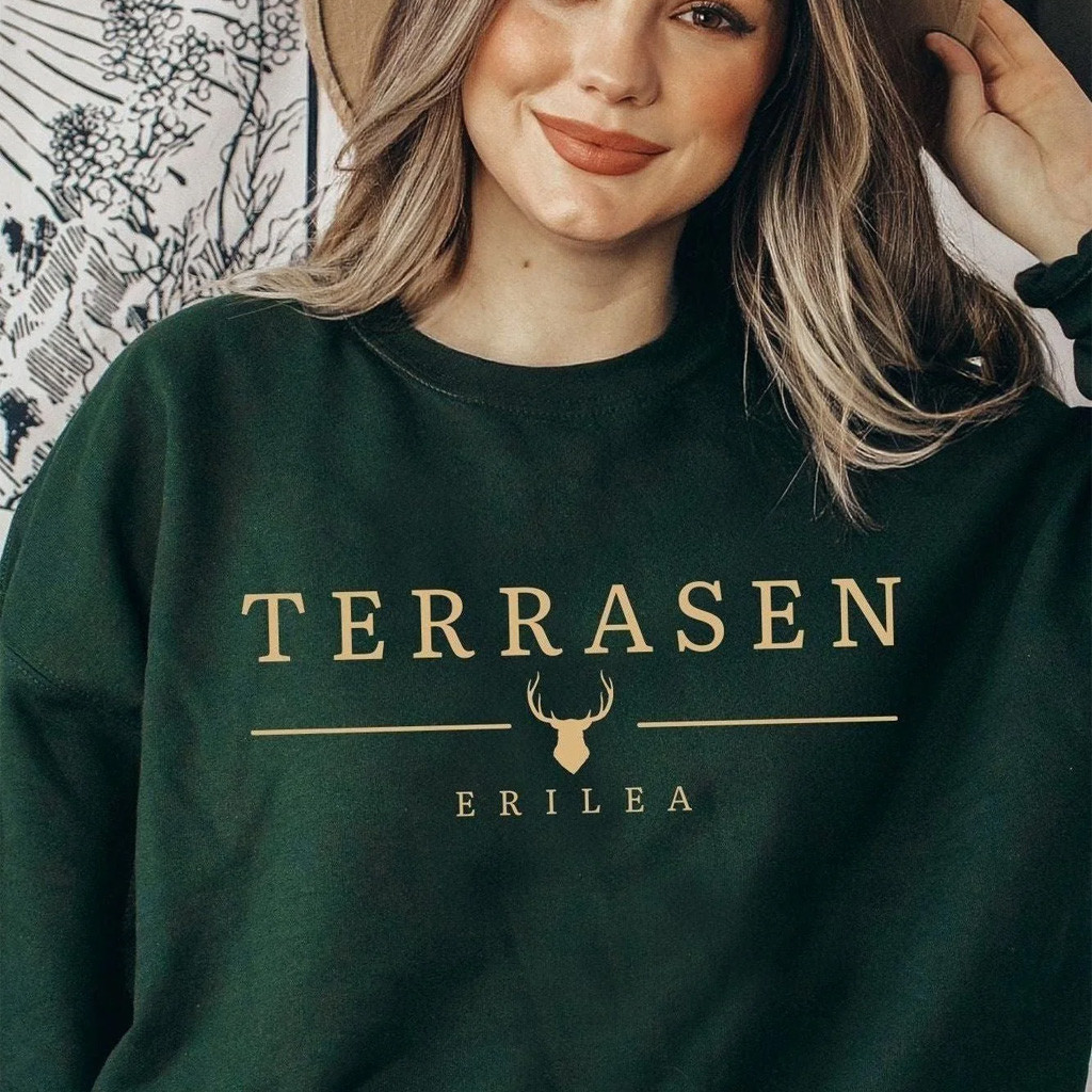 Throne Of Glass Merch Terrasen Erilea Sweatshirt Great Book Lover Gift Ideas