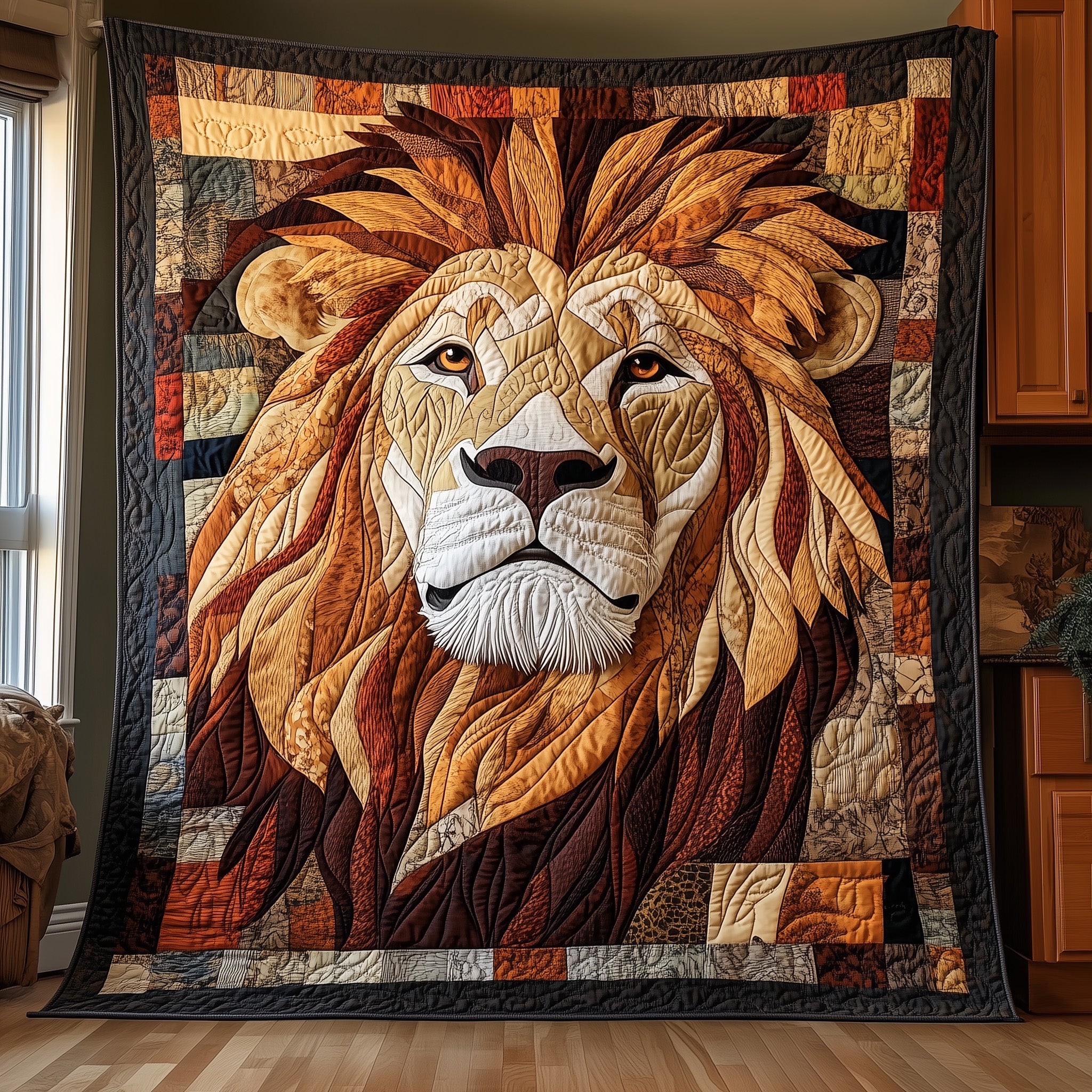 Throne of the Wild Quilted Blanket Nice Throw BlanketLion Related Gifts Christmas