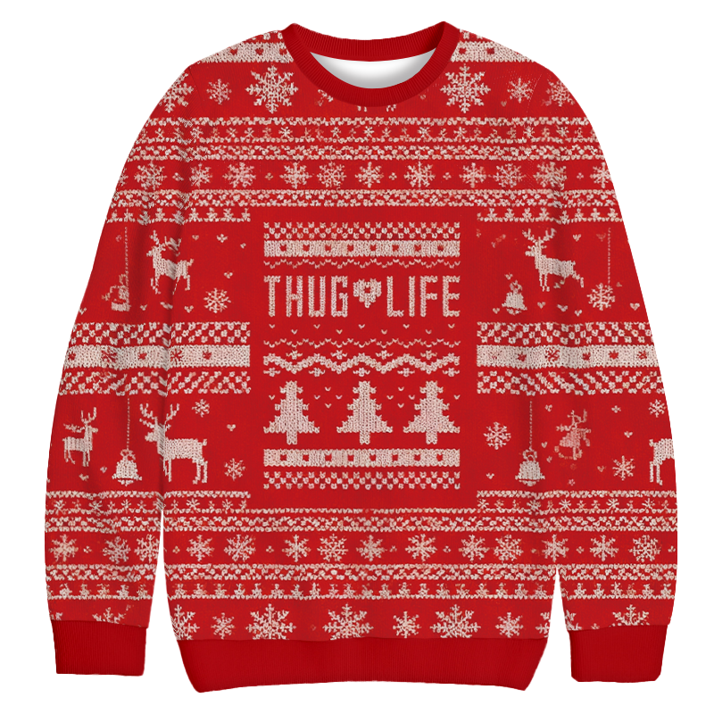 Thug Life Christmas Ugly Sweatshirt Holiday Season Gag Gift Top Thug Life Christmas Ugly Sweatshirt Holiday Season Gag Gift Top