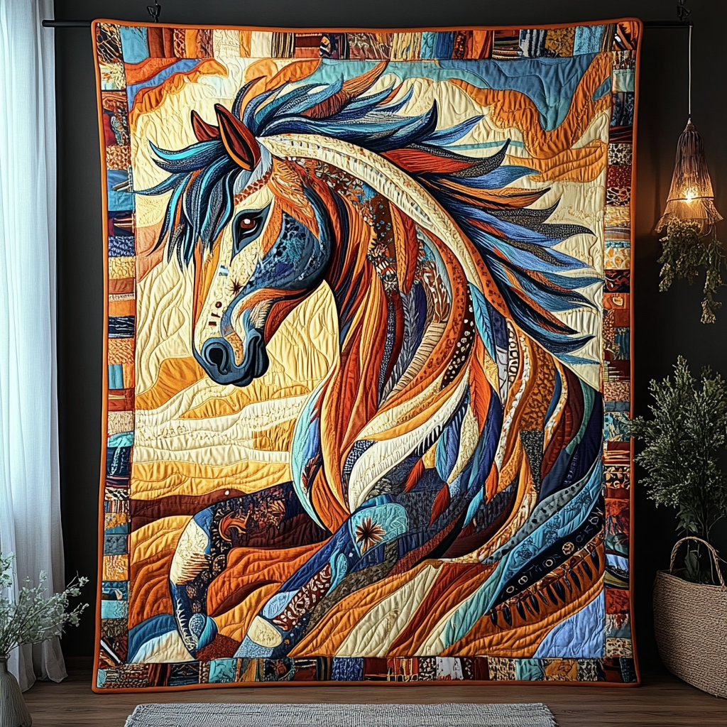 Thunder Hoof Quilted Blanket Best Throw Blanket Horsey Christmas Gifts