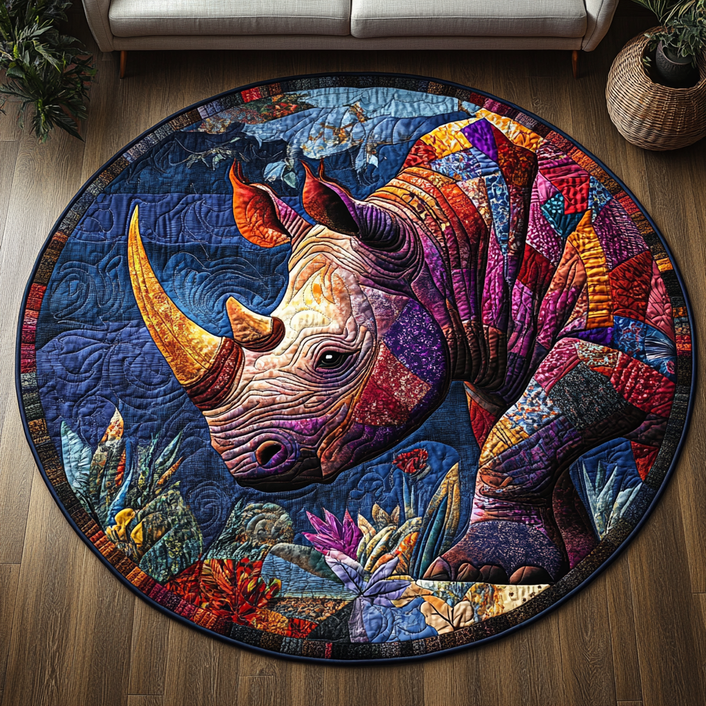 Thundering Rhino Quilted Round Mat Front Door Idea Christmas Gifts For My Brother