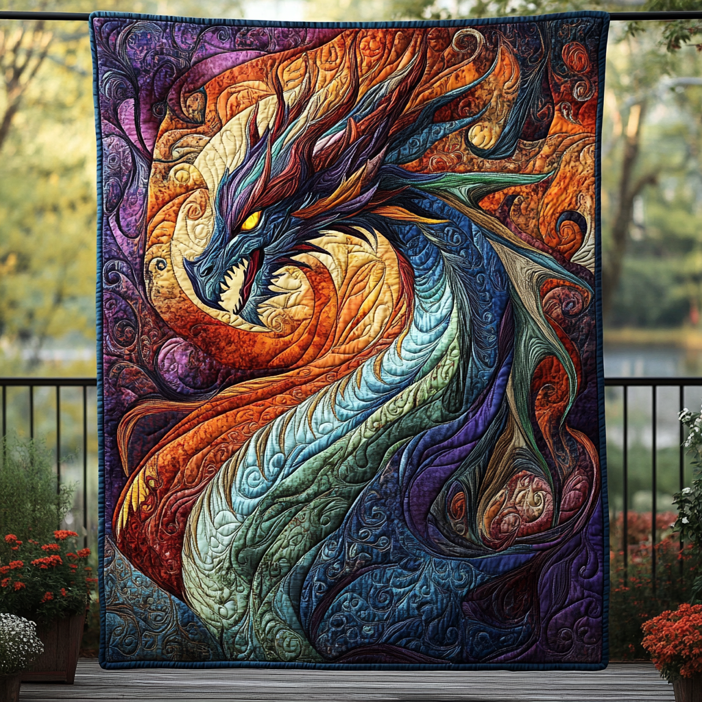Thunderwing Quilted Blanket Unique Dragon Gifts