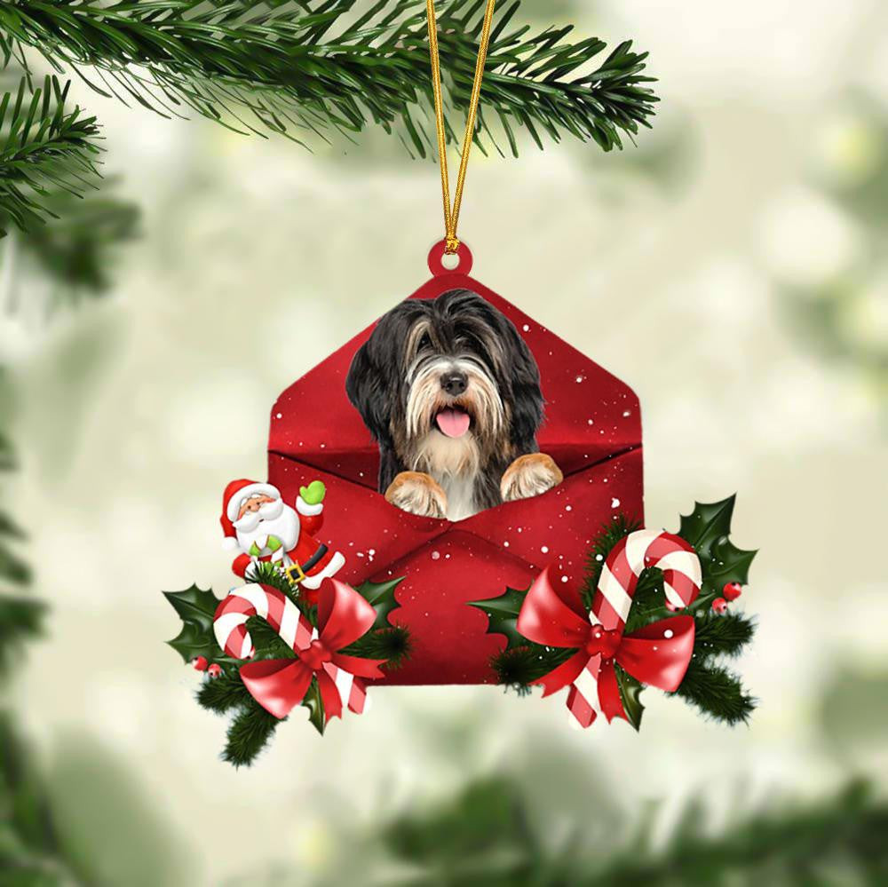 Tibetan Terrier Christmas Letter Shaped Ornament  Acrylic Dog Christmas Ornament Xmas Dog Gifts