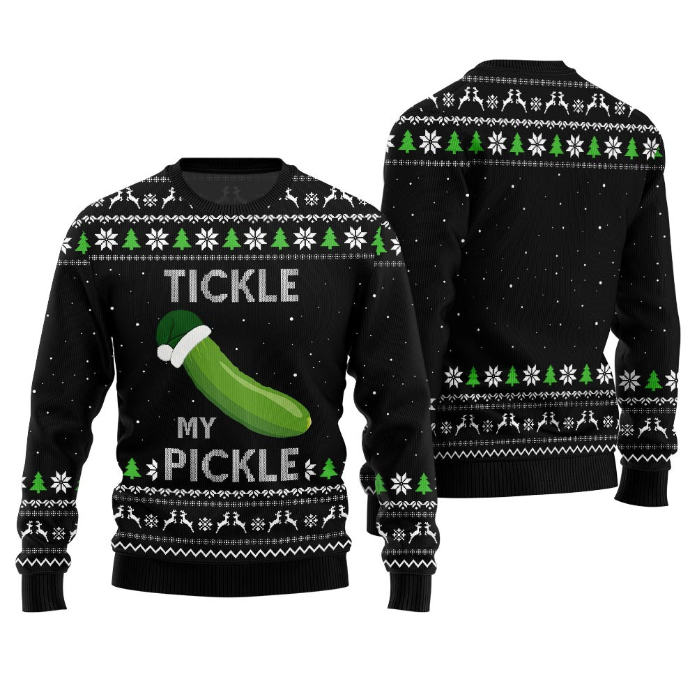 Tickle My Pickle Ugly Christmas Sweater Warm Winter Merch Gift for Someone You Love