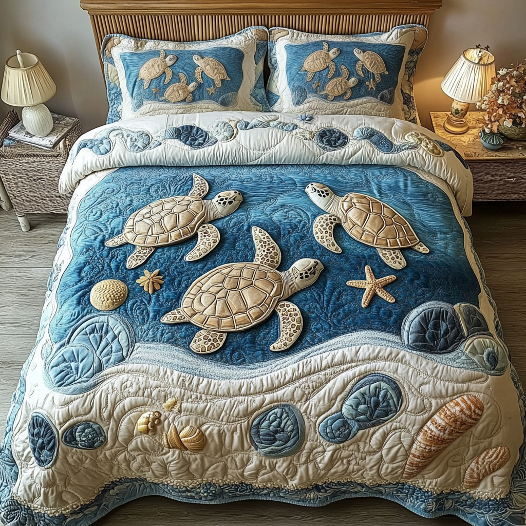 Tidal Comfort Quilted Bedding Set Luxury Bedding Set with Pillow Covers Included