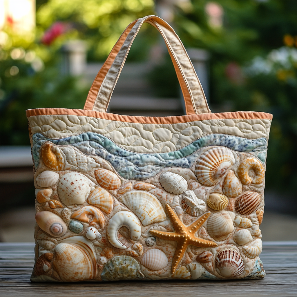 Tidal Glow Quilted Tote Bag Beach Housewarming Gifts