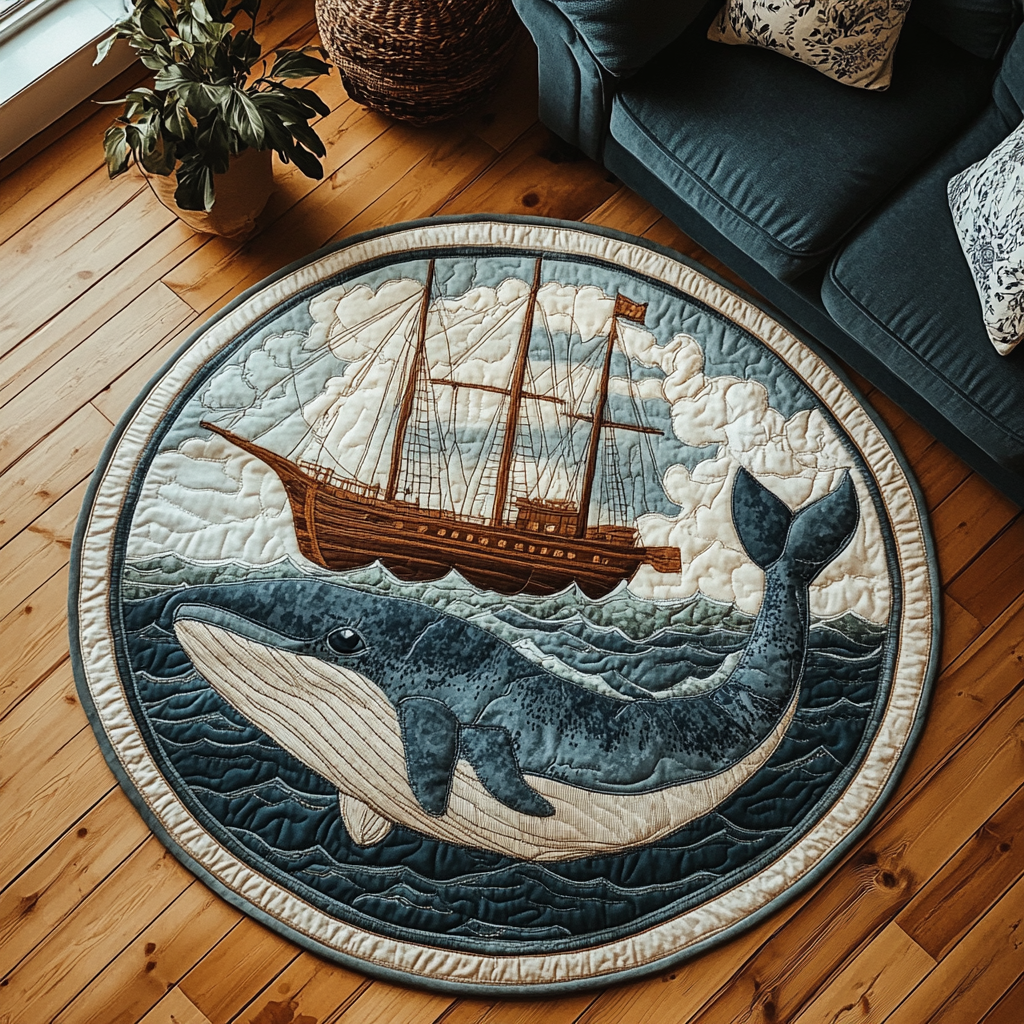 Tidal Grace Quilted Round Mat Entrance Way Ideas Whale Gifts For Adults