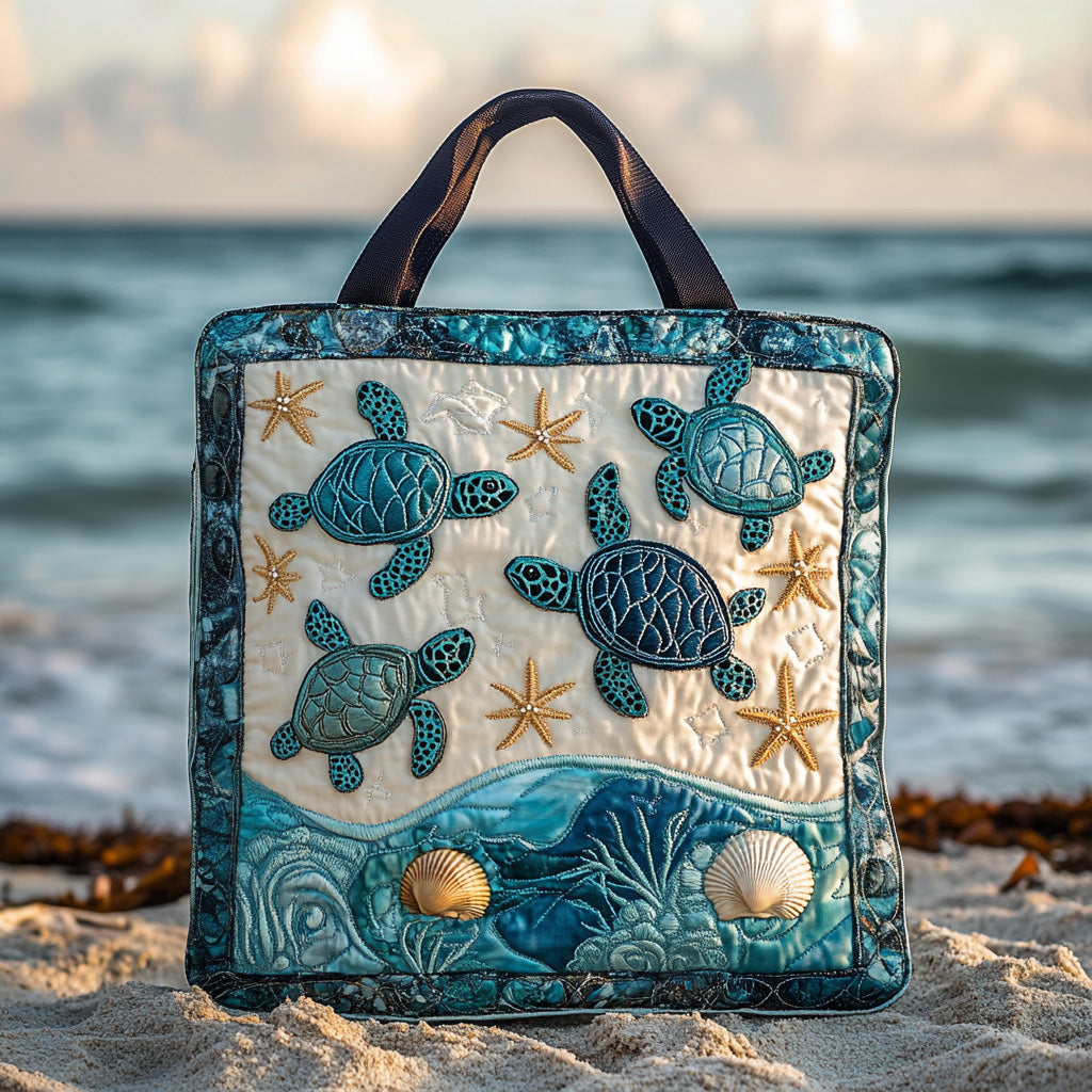 Tidal Grace Quilted Tote Bag Sea Turtle Merchandise