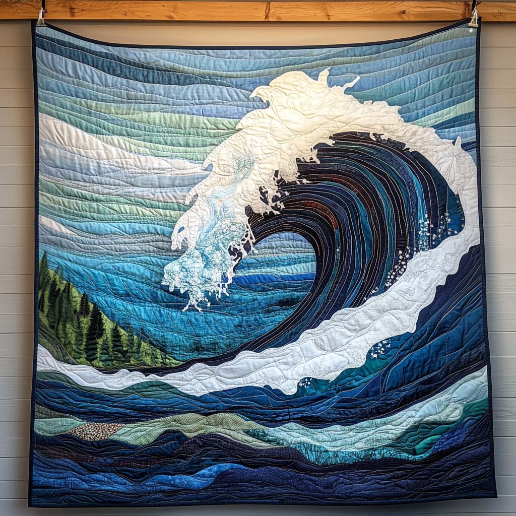 Tidal Surge Quilted Blanket Christmas Blanket Gift