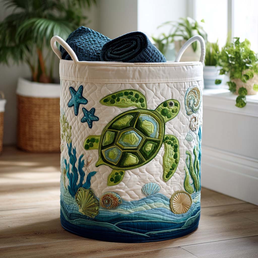 Tidal Voyage Quilted Laundry Basket Merch For Dad