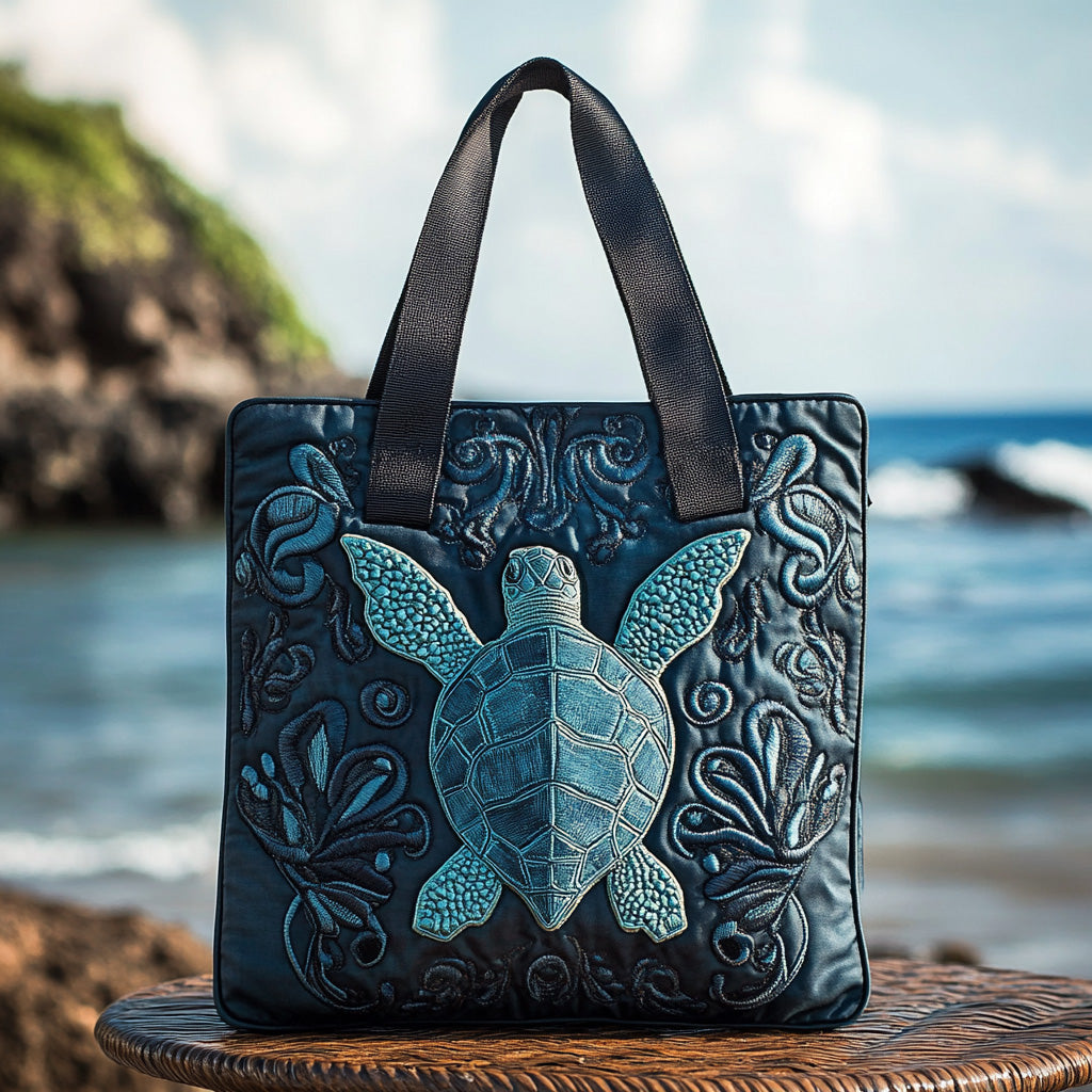 Tide Dancer Quilted Tote Bag Sea Turtle Gifts For Mom