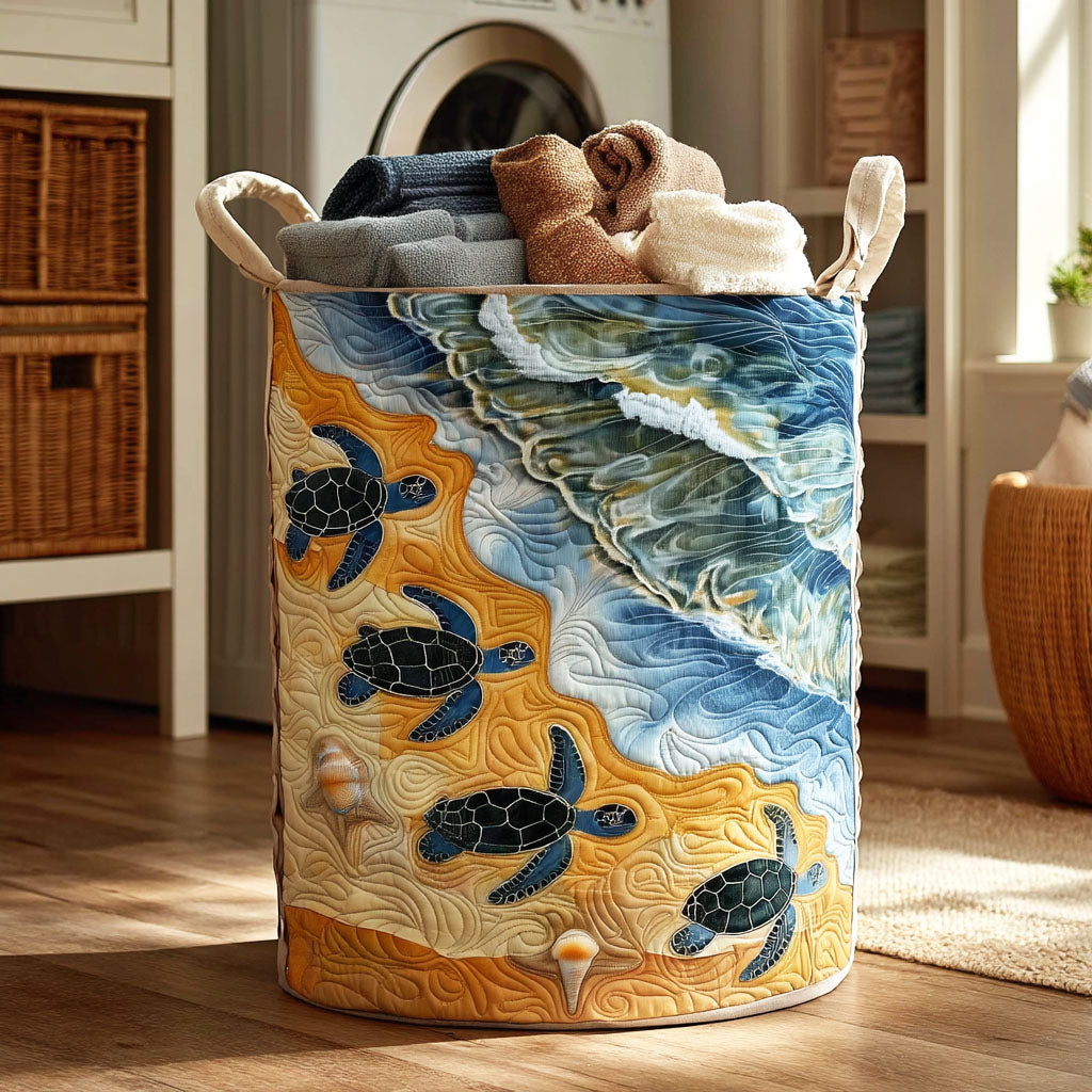 Tide Spirit Quilted Laundry Basket Practical Home Storage Gift with Quilted Design