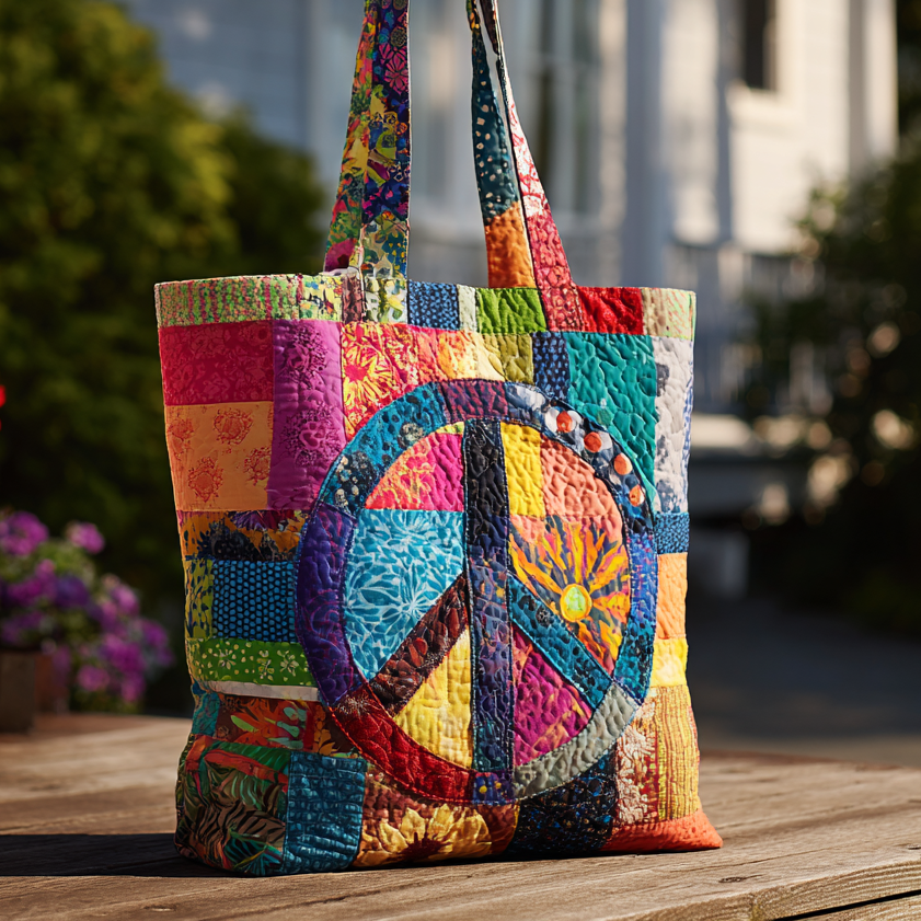 Tie-Dye Calm Quilted Tote Bag Gifts For Hippie Brother