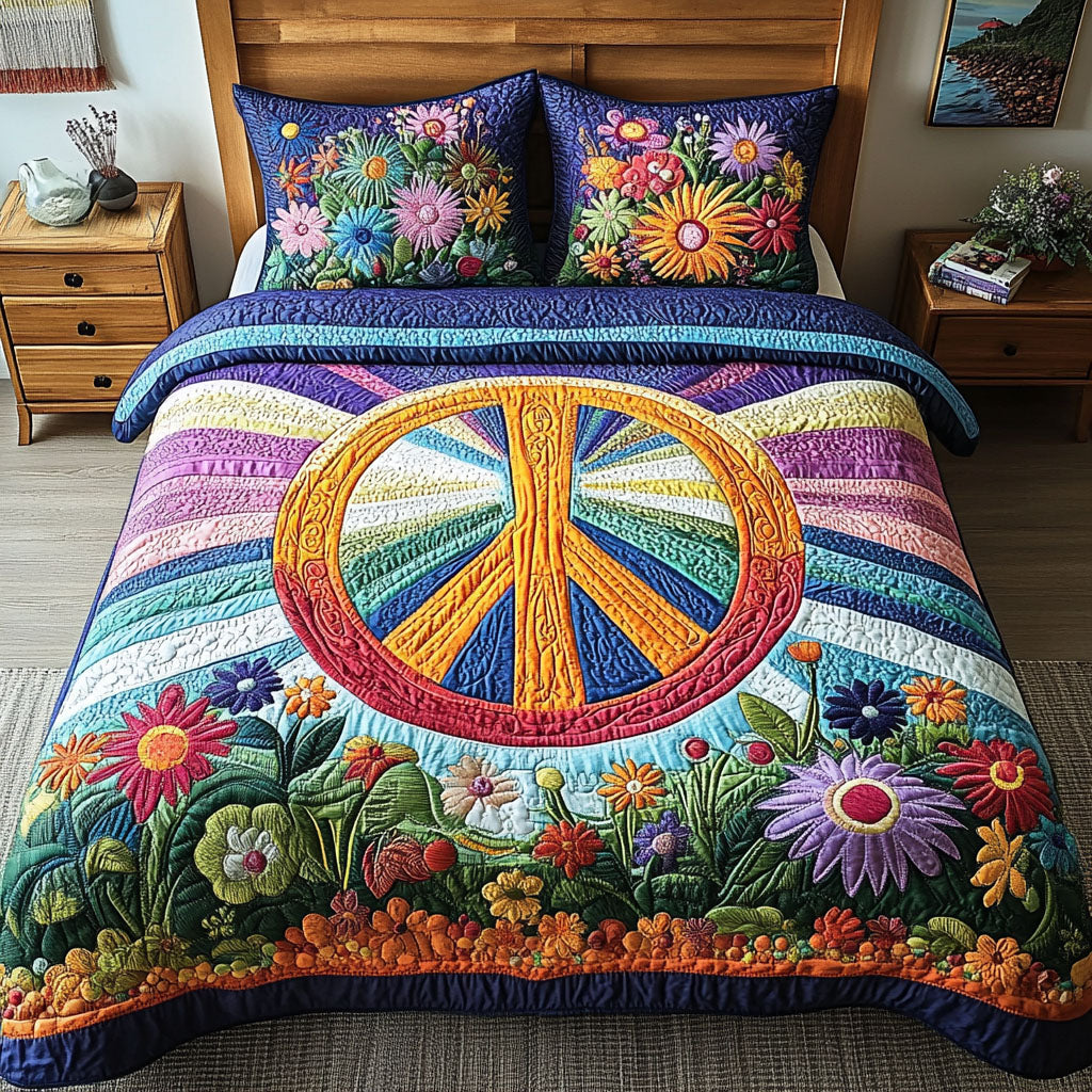 Tie Dye Dreams Quilted Bedding Set King Bedspread Holiday Gift For Grandma