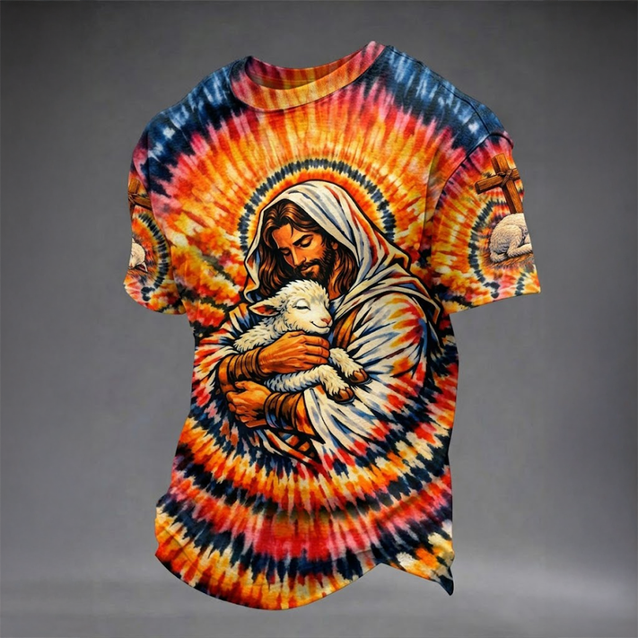 Tie Dye Faith Jesus T-Shirt Faith Based Clothes Best Present For Father's Day