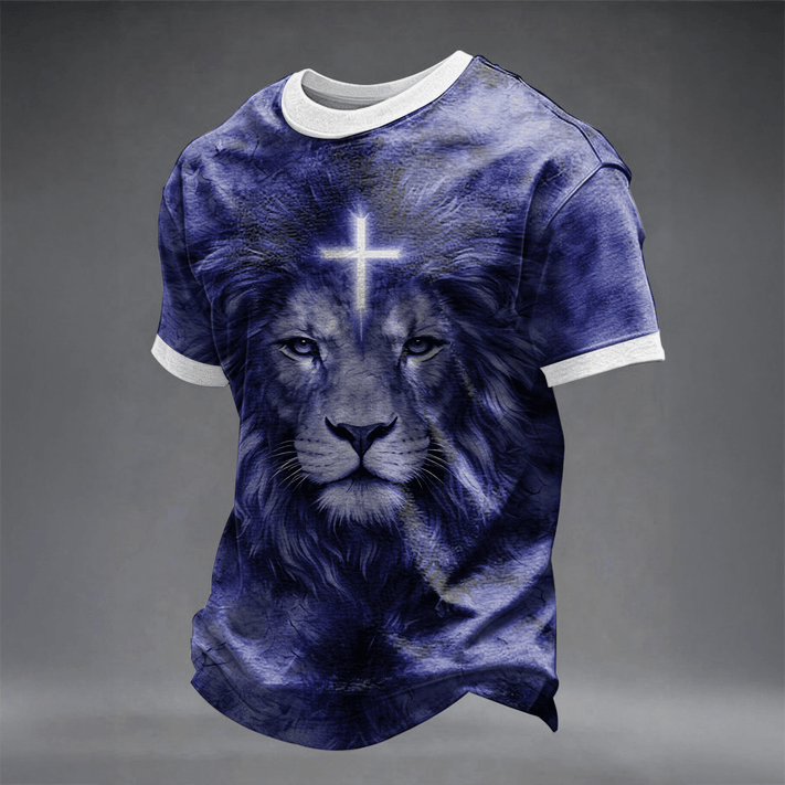 Tie Dye Faith Lion T-Shirt Faith In Jesus Clothes Present For Father's Day