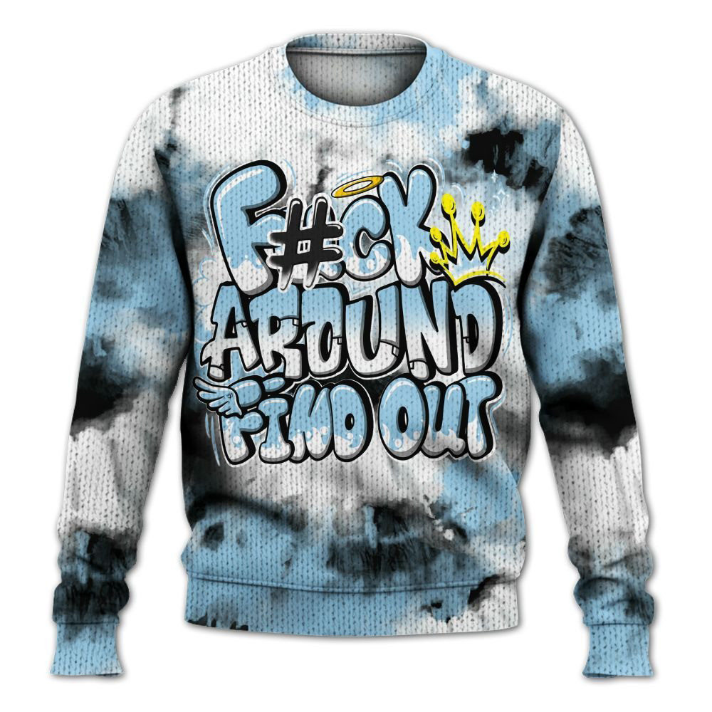 Tie Dye FK Around Find Out Knitted Sweater Gift For New Boyfriend