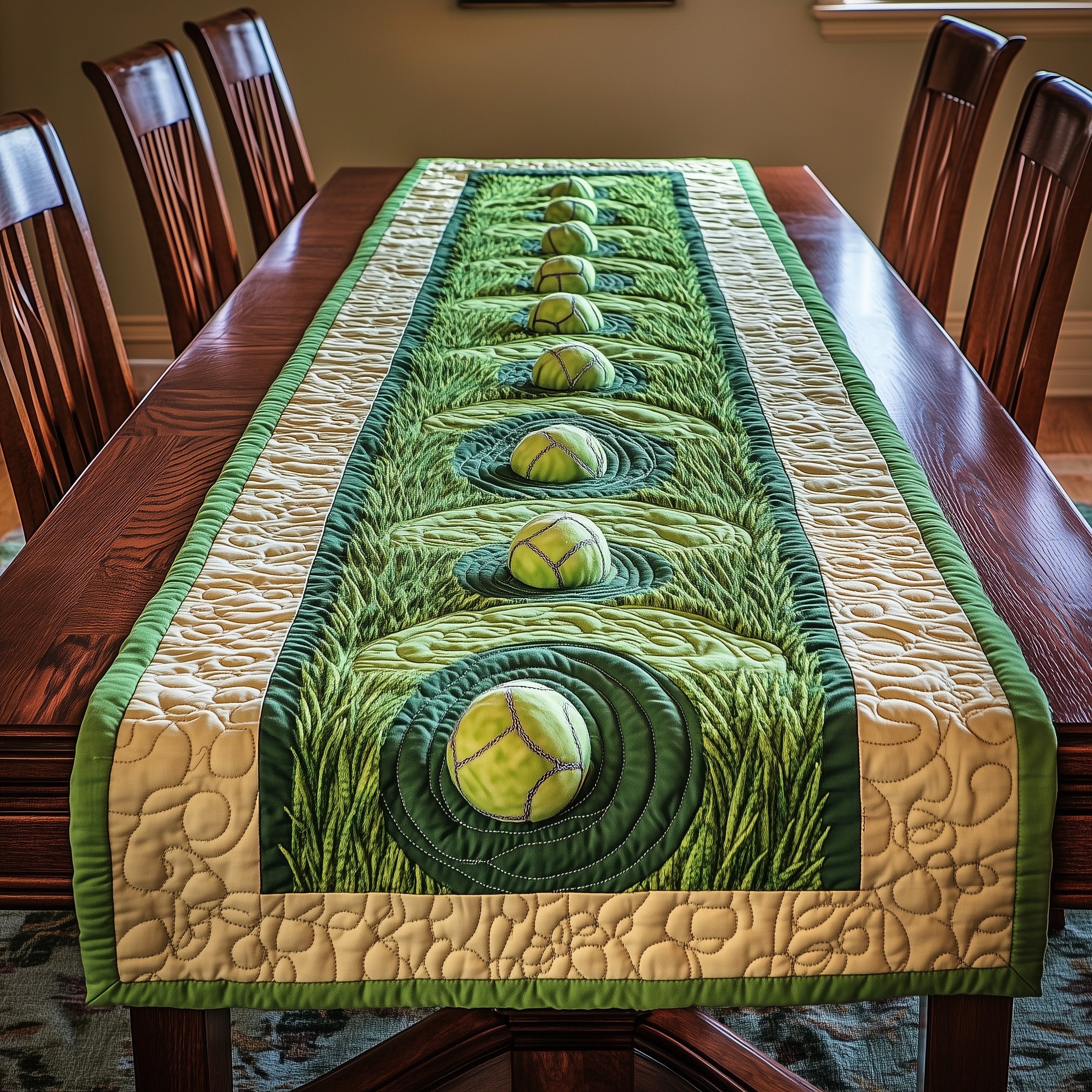 Tiebreak Quilted Table Runner Festive Table Runner for Dining Table