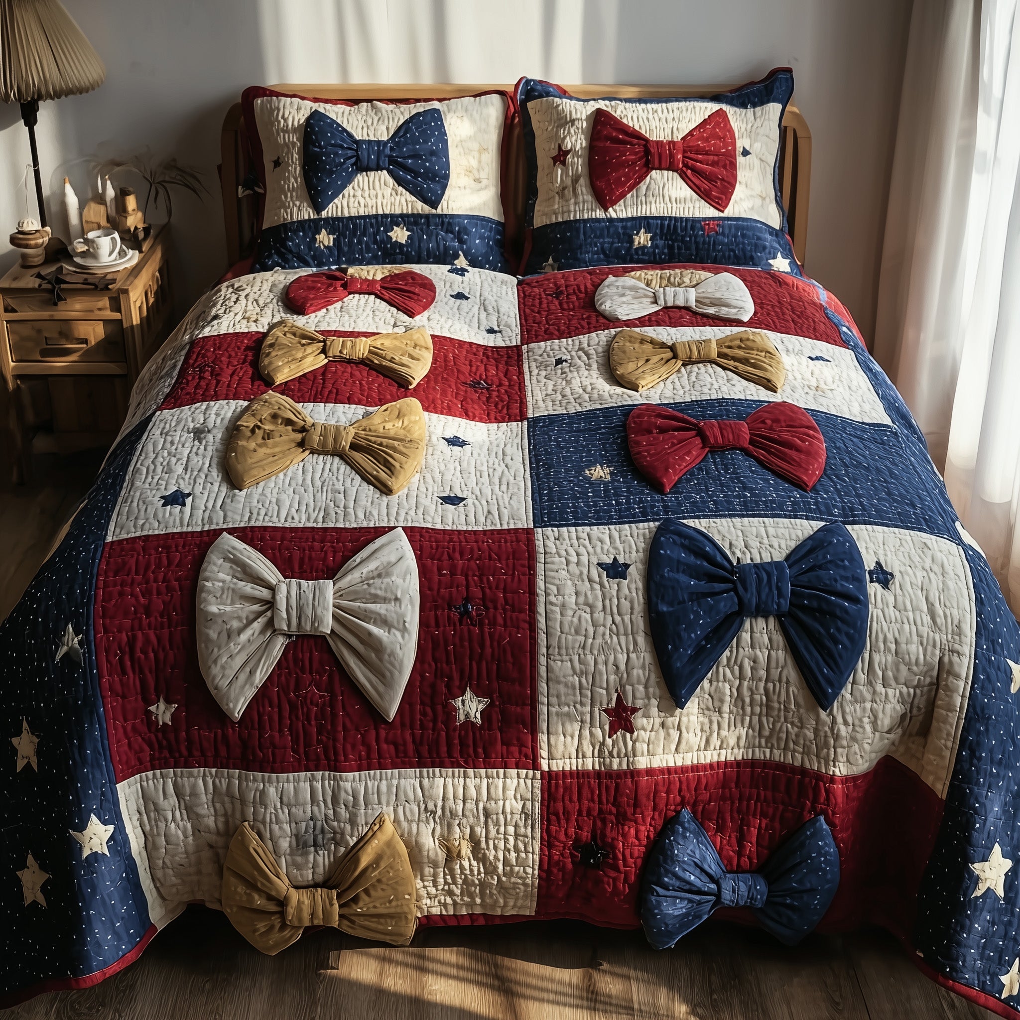 Tied With Love Quilted Bedding Set Bohemian Vibe