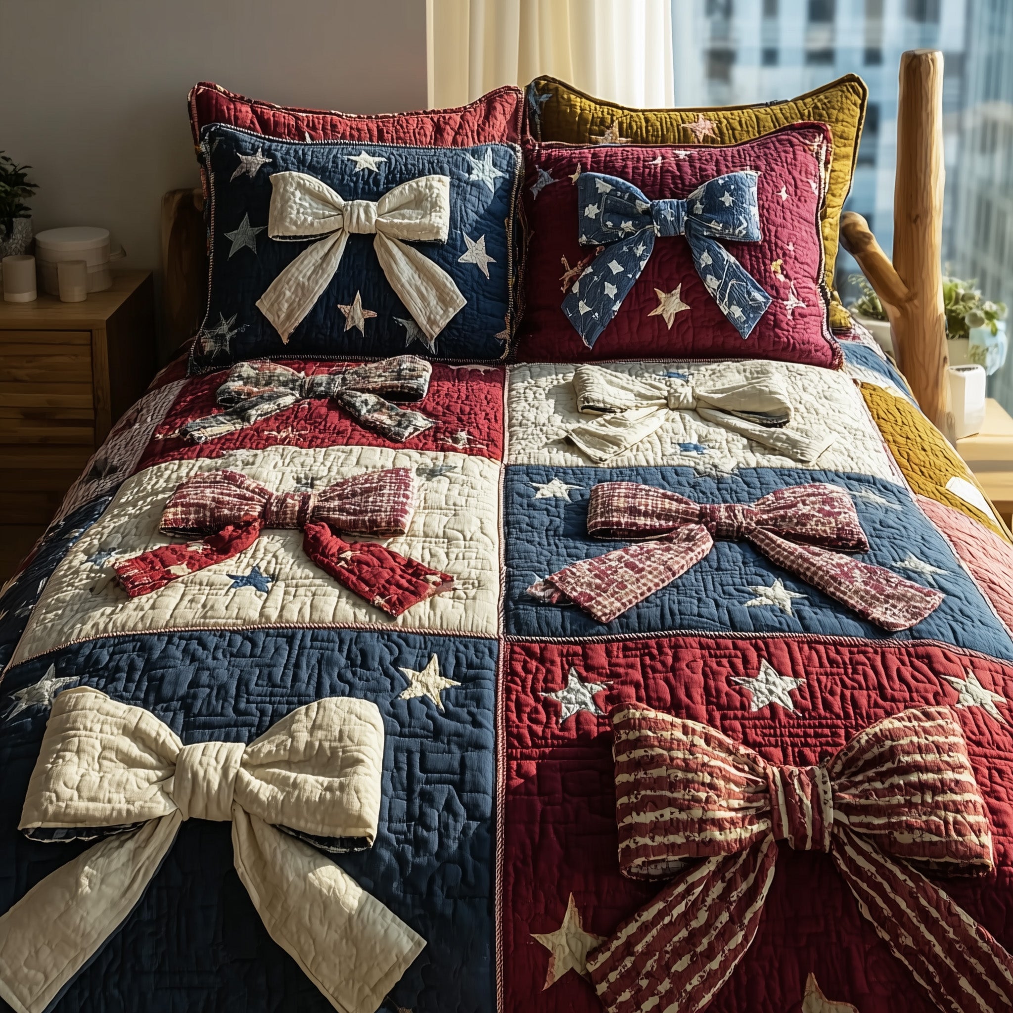 Tied With Love Quilted Bedding Set Hypoallergenic