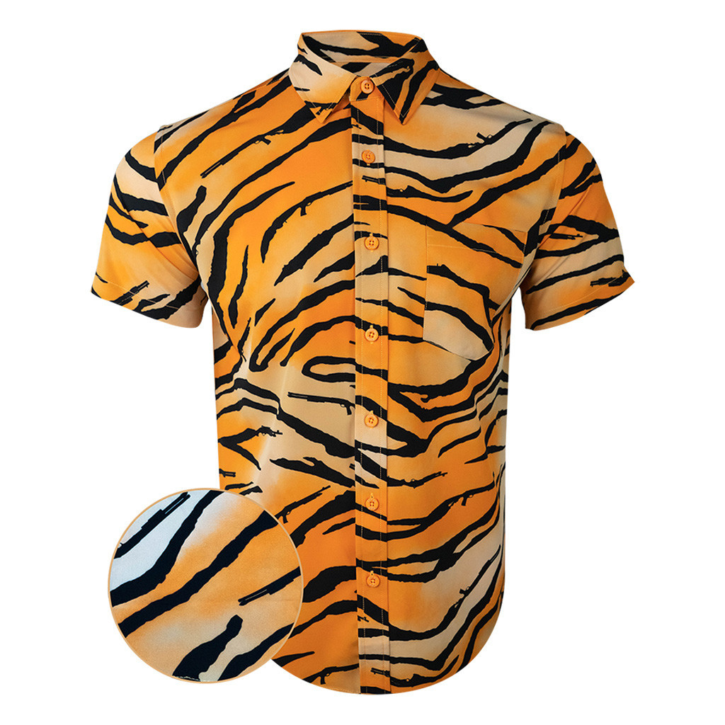 Tiger Button Down Shirt Tactical Hawaiian Shirt Good Gifts For Boyfriend Tiger Button Down Shirt Tactical Hawaiian Shirt Good Gifts For Boyfriend