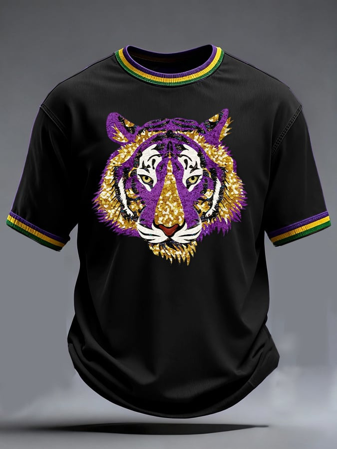 Tiger Mardi Gras T-Shirt Black Fat Tuesday Apparel Gifts For Boyfriend