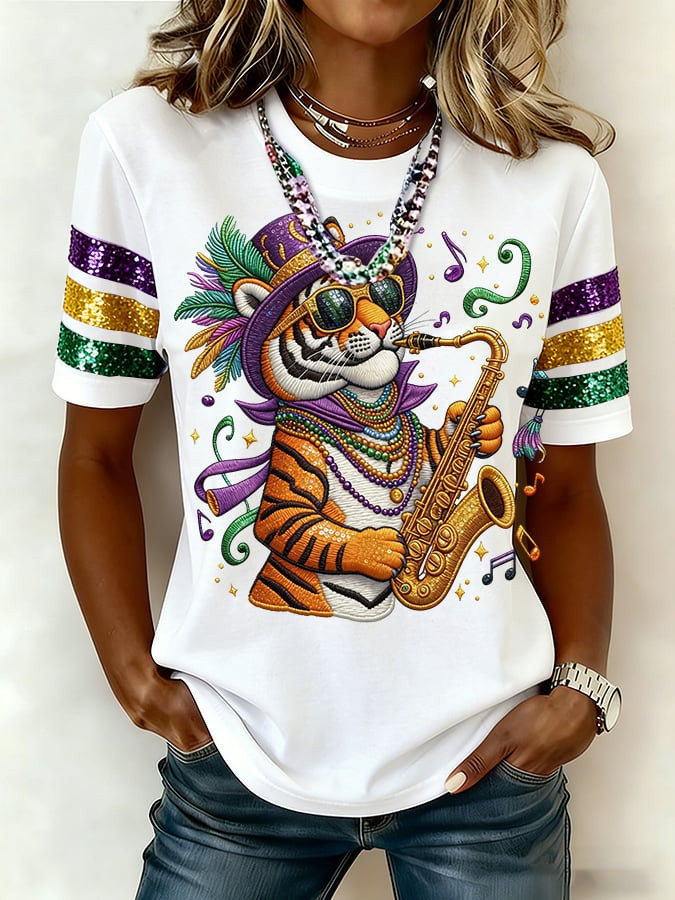 Tiger Mardi Gras T-Shirt Cute Clothes For Mardi Gras Gifts Ideas For Wife Tiger Mardi Gras T-Shirt Cute Clothes For Mardi Gras Gifts Ideas For Wife