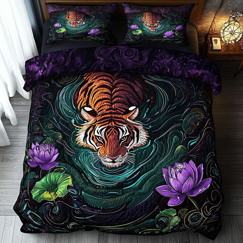Tiger Mystic Whisper Quilted Bedding Set Duvet Cover Bed Sheet Set Tiger Gifts For Adults