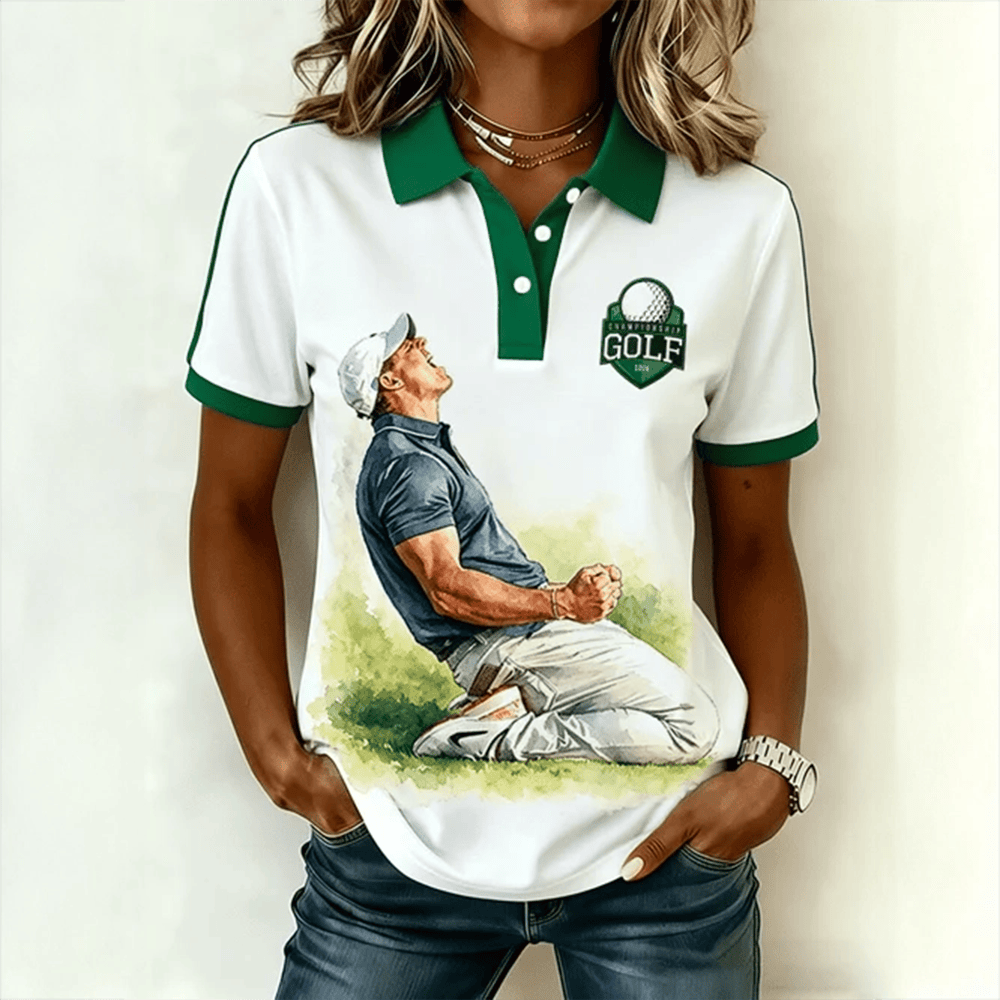 Tiger Woods Victory Celebration Polo Shirt Golf Life Merch Gift For Her