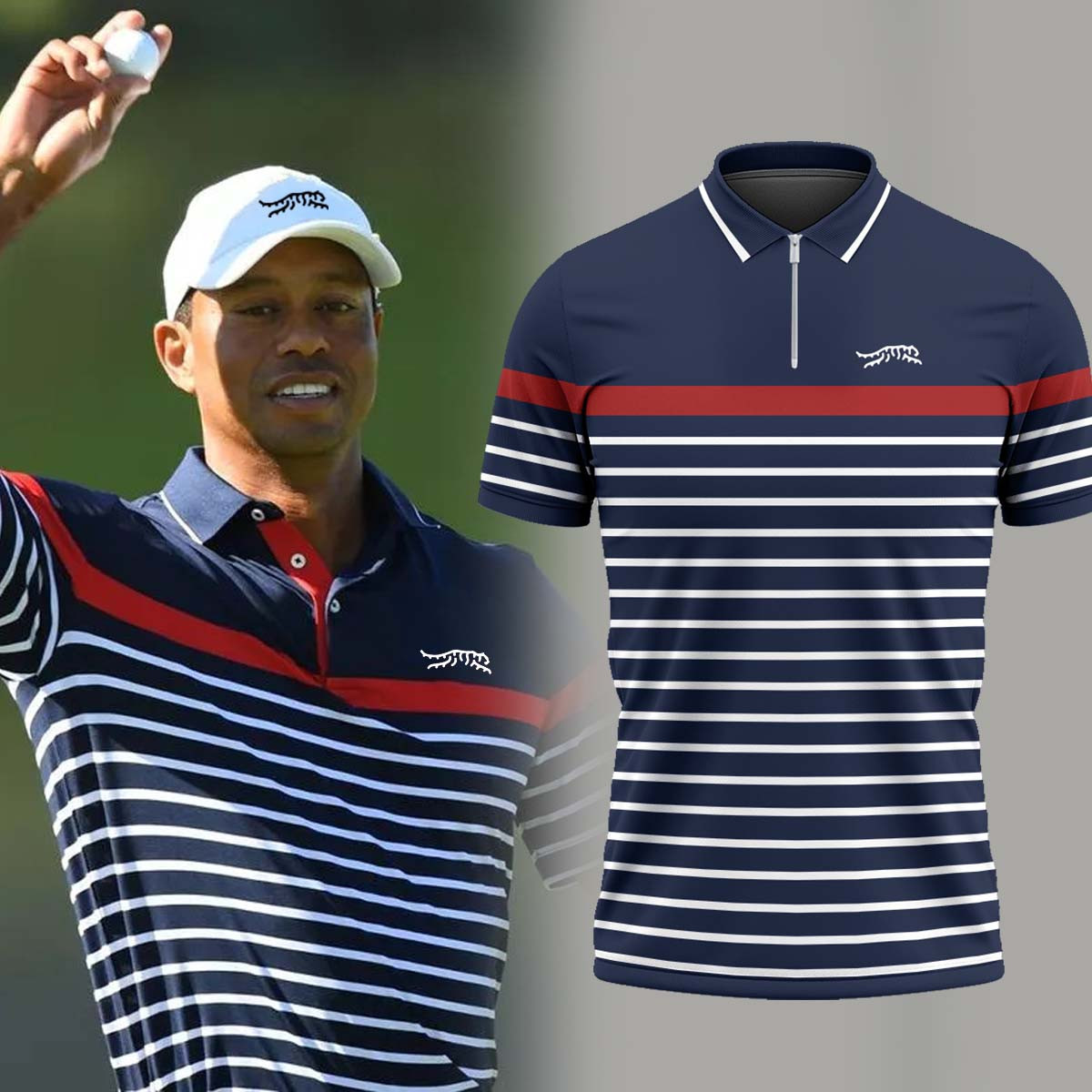 Tiger Woods x Sun Day Red Zip Polo Shirt 2025 Best Golf Presents For Dad
