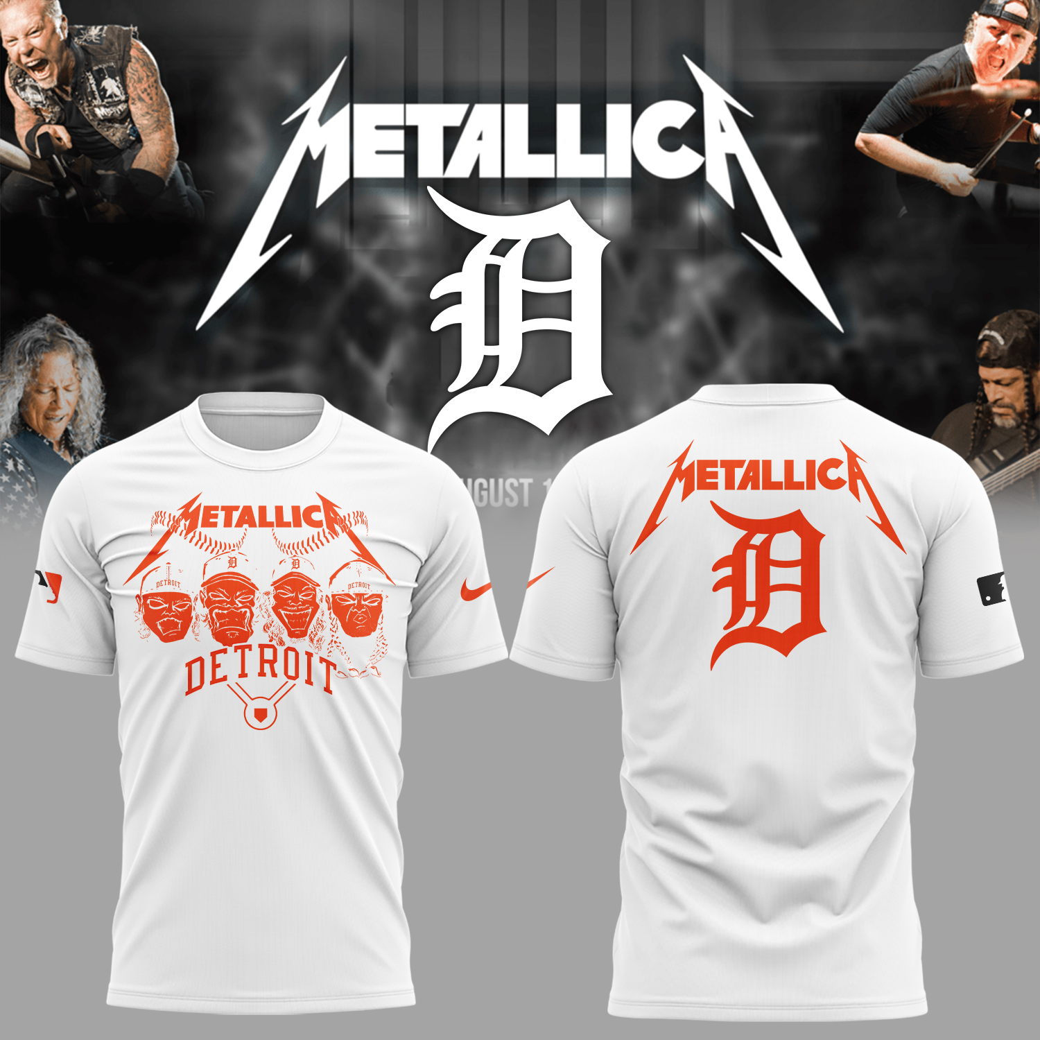 Tigers Baseball Music Night White T-Shirt Baseball Gifts Idea