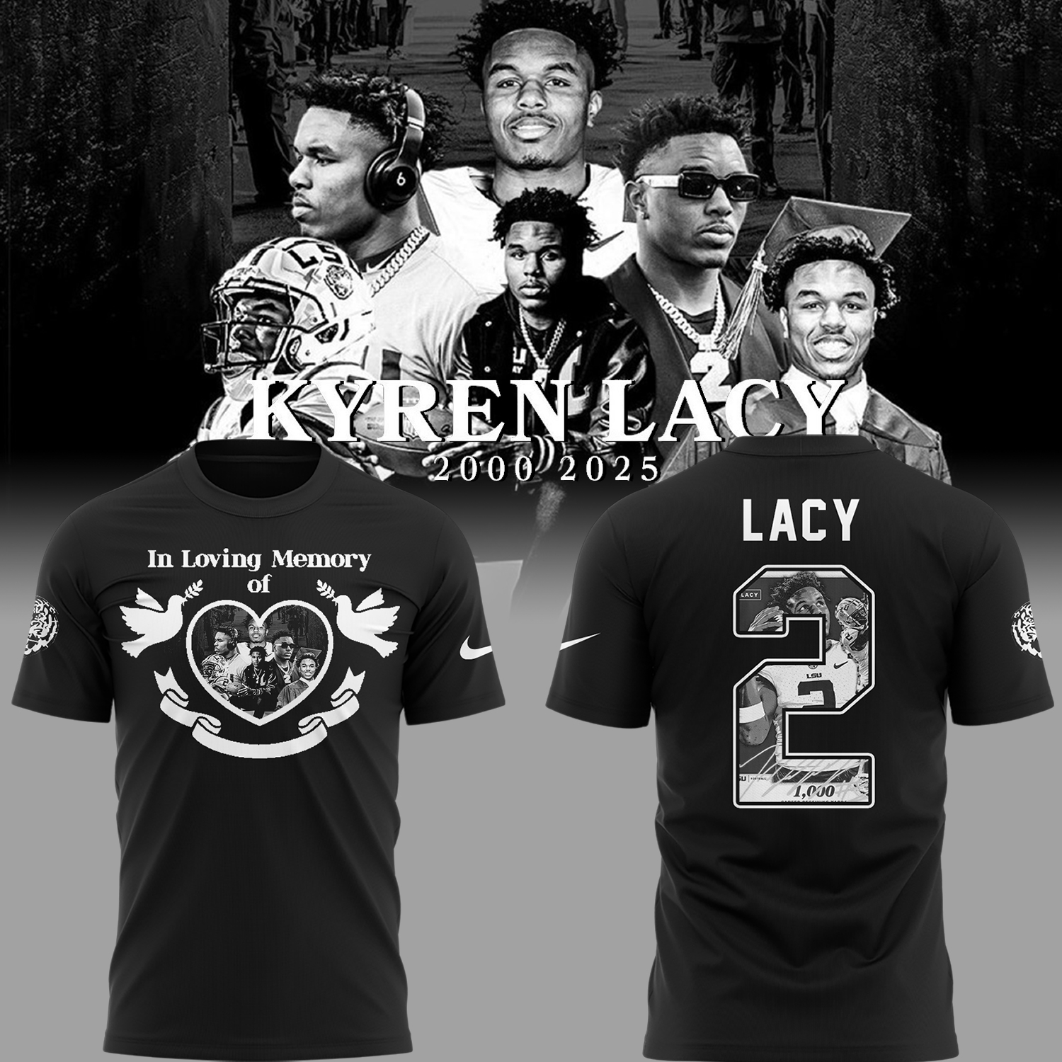 Tigers Football Rip Lacy White T-Shirt Senior Football Player Gifts
