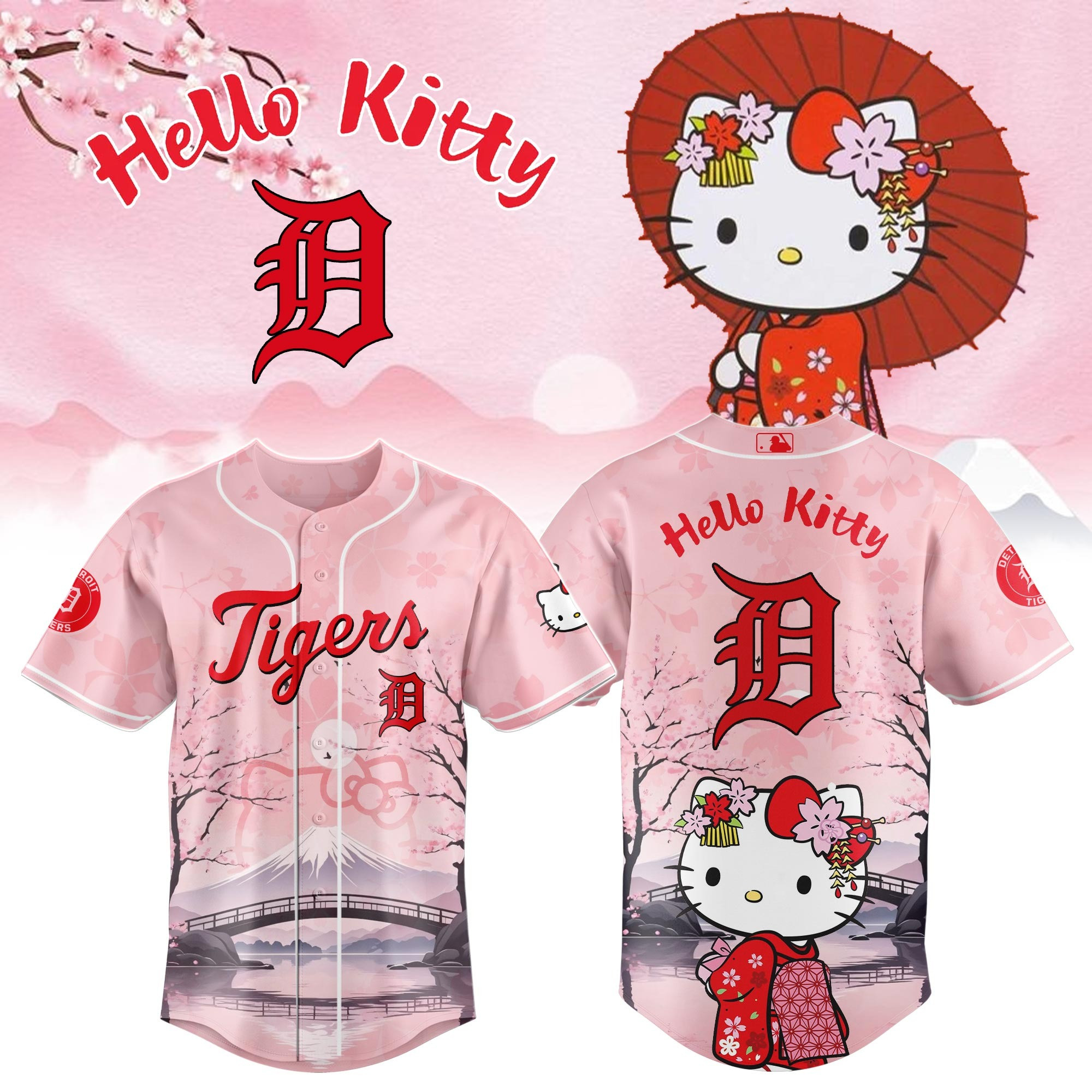 Tigers Kitty-Chan Baseball Jersey Unique Gifts For Baseball Fans