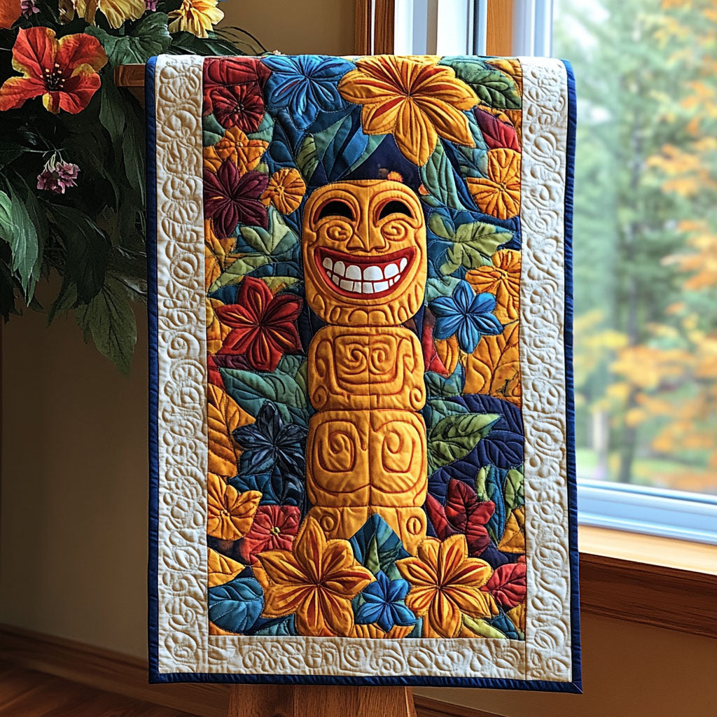 Tiki Sunset Quilted Table Runner Floral Table Cover Best Friend Presents