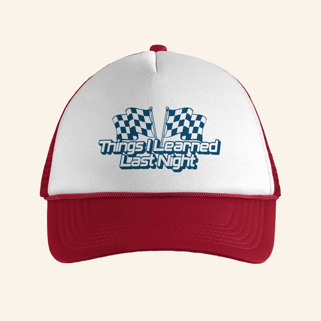 TILLN Merch Things I Learned Last Night Racing Trucker Hat Christmas Gifts For Husband TILLN Merch Things I Learned Last Night Racing Trucker Hat Christmas Gifts For Husband