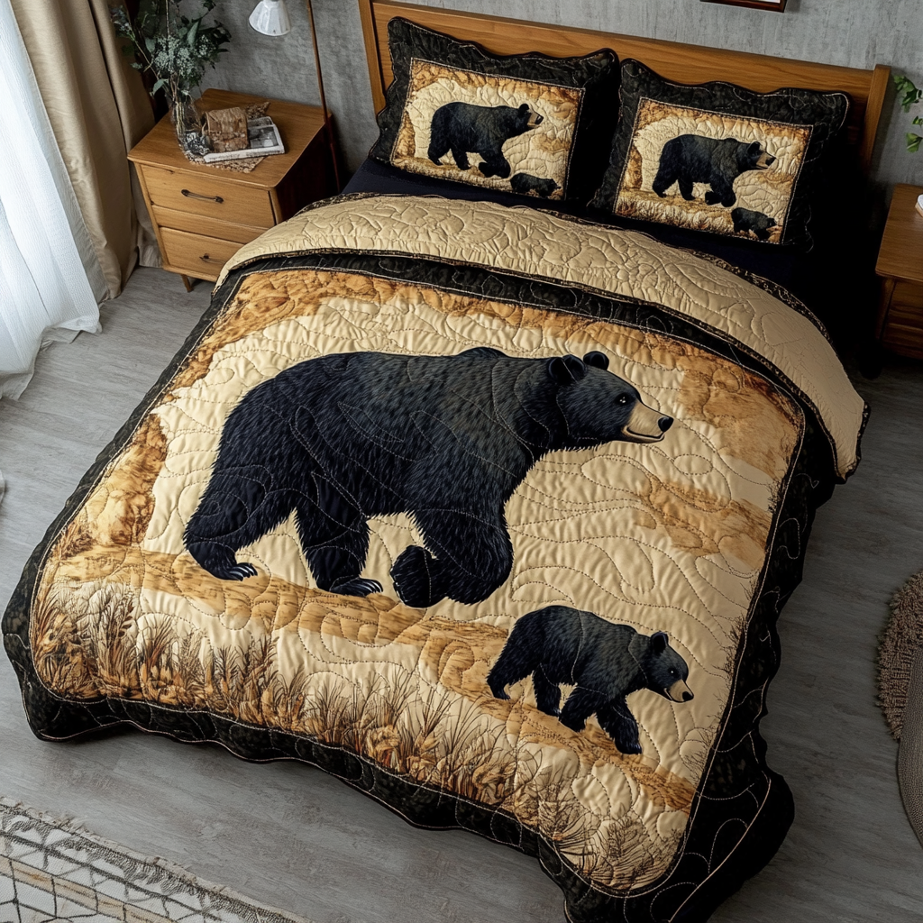 Timber King Quilted Bedding Set Bed Decorations Gifts For Wild Animal Lovers