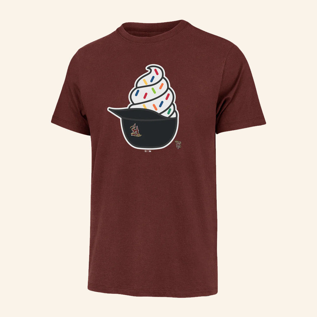 Timber Rattlers Merch Timber Rattlers 47 Brand Cardinal Ice Cream Helmet T-Shirt Dad Gifts