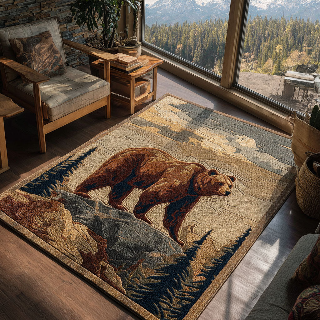 Timber Rest Area Rug Christmas Decor For Entryway Best Gifts For Bear Lovers Men