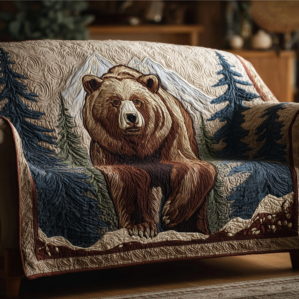 Timber Soul Quilted Sofa Cover Home Decorattions Gift For Wildlife Lovers