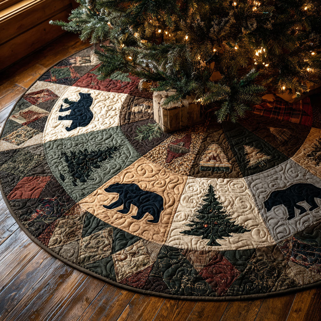 Timber Trail Christmas Quilted Tree Skirt Stylish Quilted Tree Skirt to Complete Your Christmas Tree