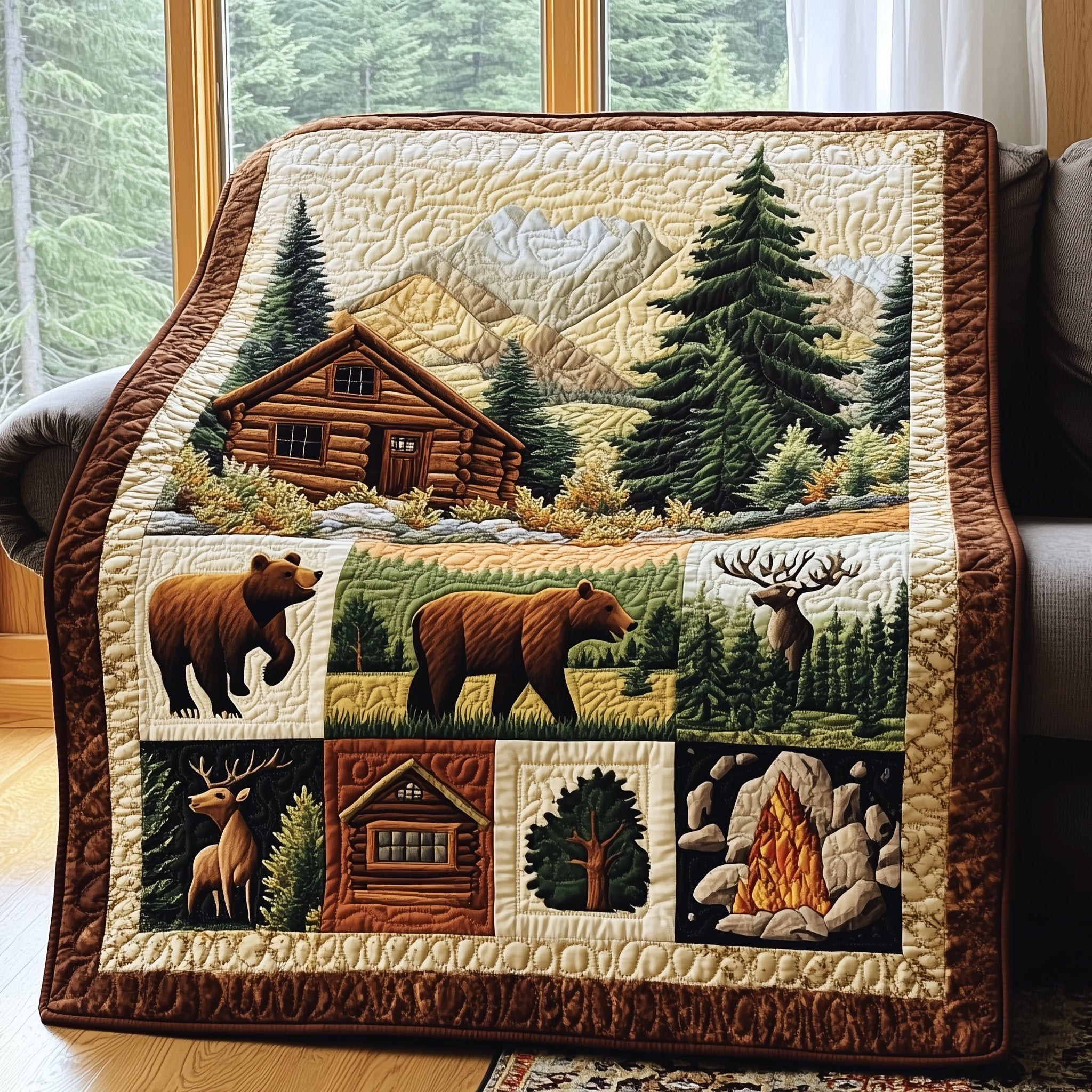 Timberland Dreams Quilted Blanket Nice Throw BlanketCute Bear Themed Presents