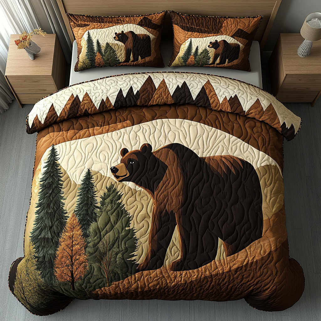 Timberland Escape Quilted Bedding Set Bed Room Decoration Nature Lover Gift Ideas