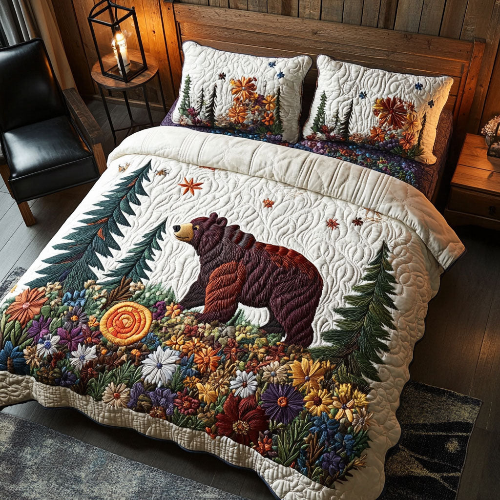 Timberland Trail Quilted Bedding Set Best Bed Sheet Set Unique Nature Lover Gifts