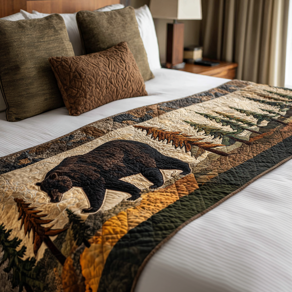 Timberline Quilted Bed Runner Rustic Bedding Ideas Gifts For Wild Animal Lovers