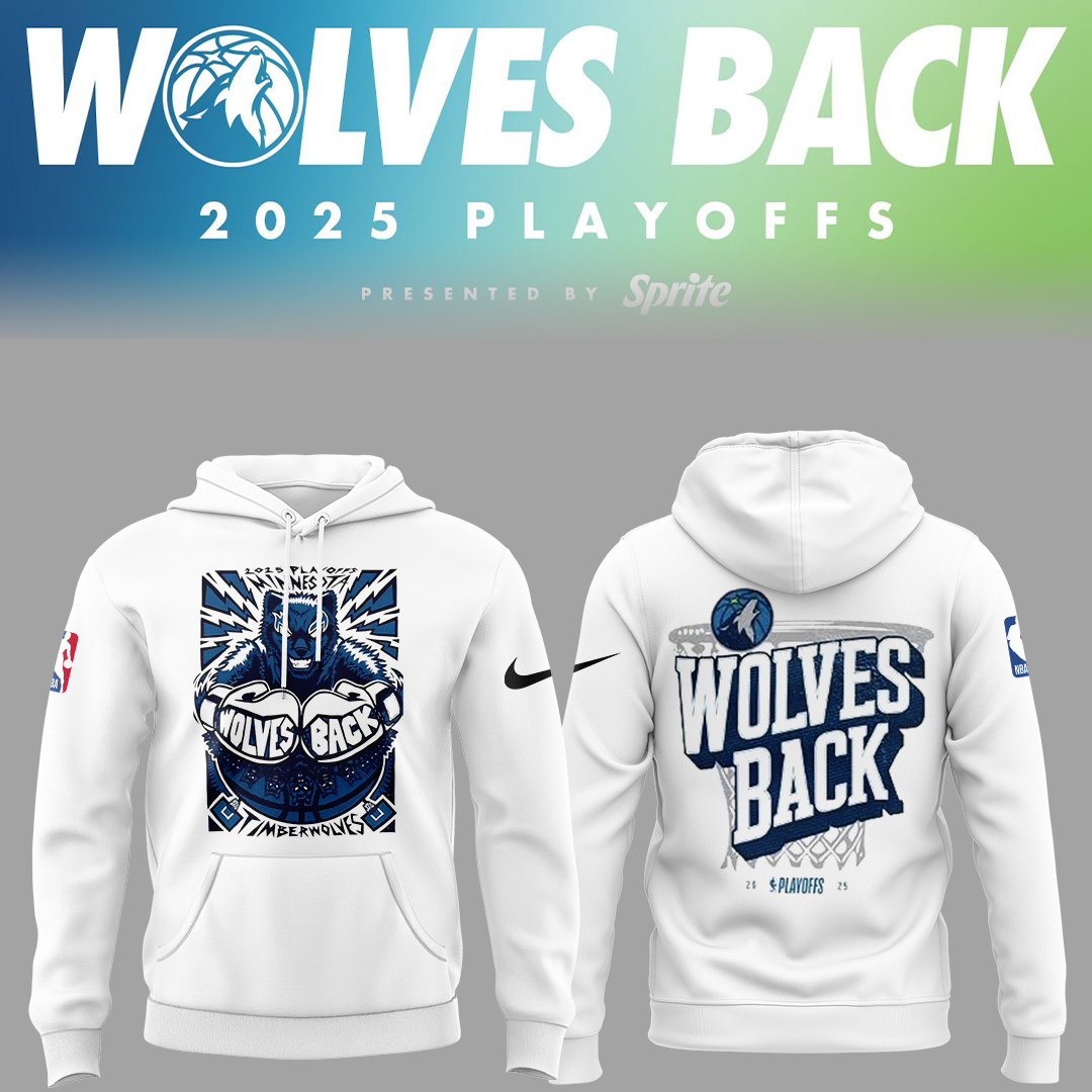 Timberwolves Wolves back Play Off 2025 Hoodie Gift For Basketball Players